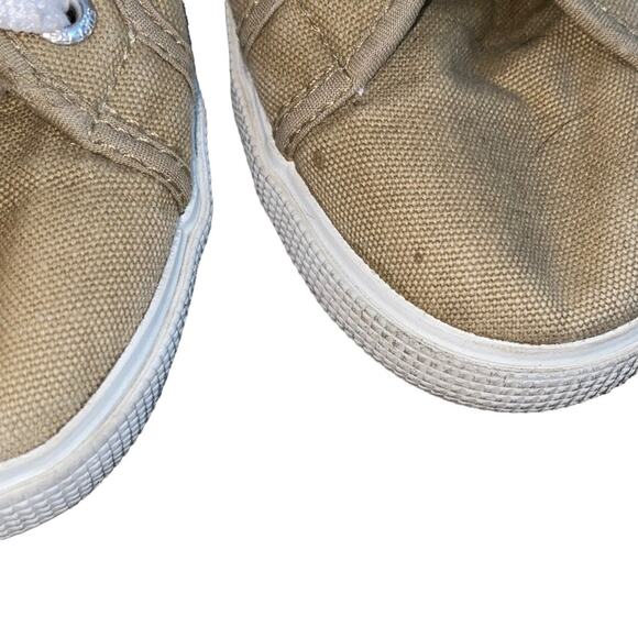 Superga Anthropologie Canvas Sneaker Shoes Tan with white soles size EU 39 US 8 - Picture 6 of 10